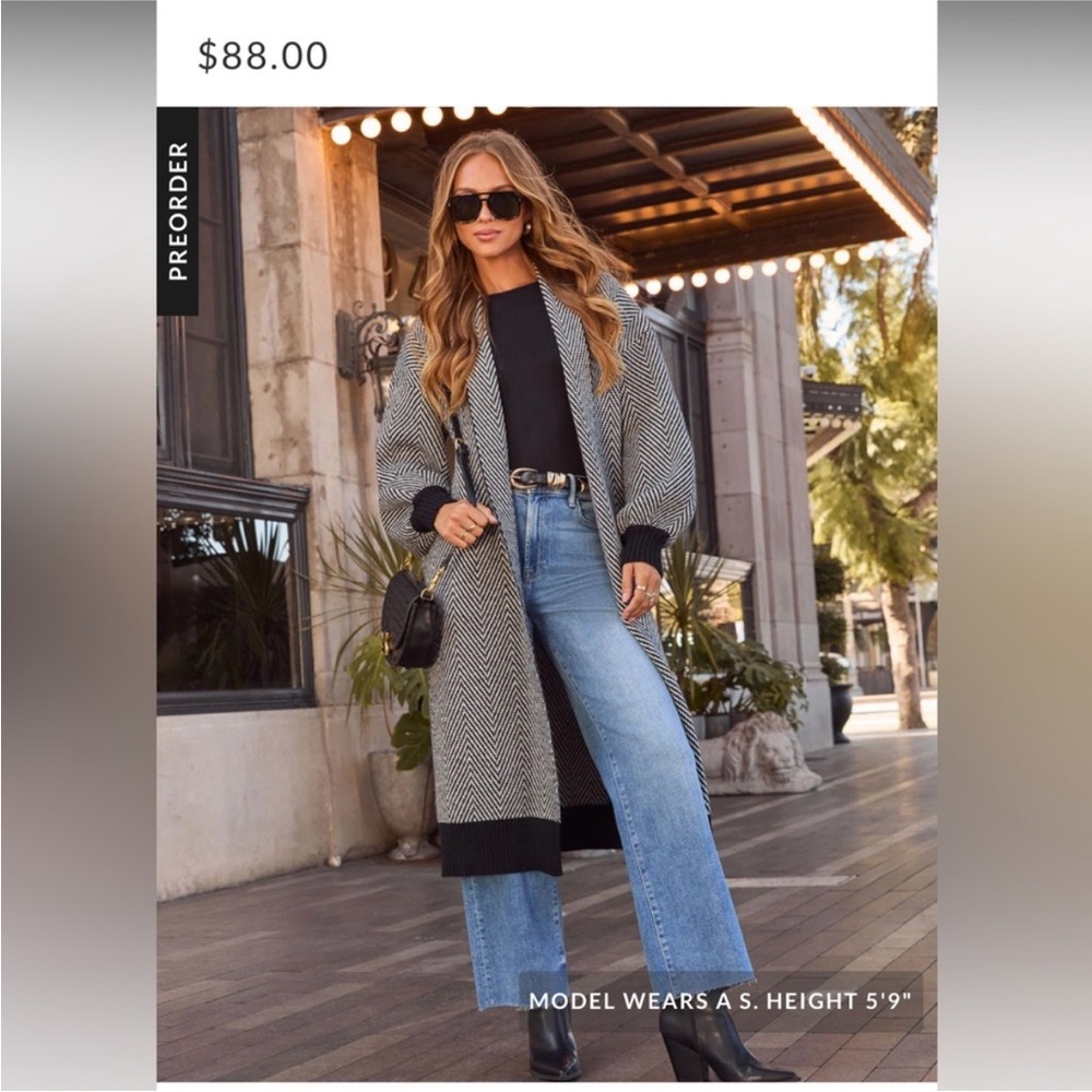 Vici ember trail herringbone duster cardigan